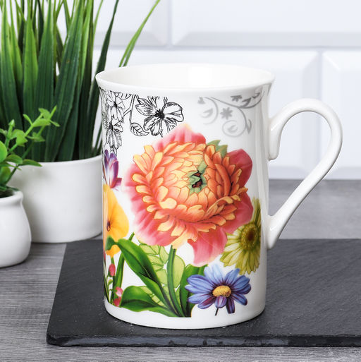 Кружка керам. 320 мл, Цветы арт. 101-22 (696191)