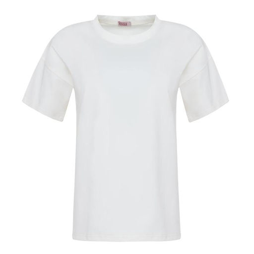 Футболка однотонная женская MINAKU: Basic line, экрю, размер 44