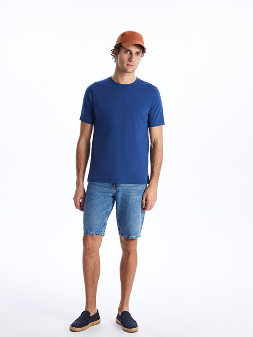 Bisiklet Yaka K?sa Kollu Penye Erkek Ti??rt - Waikiki фото 3