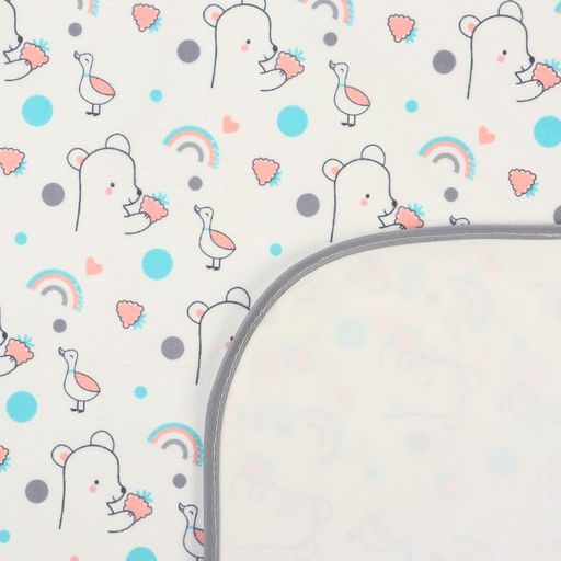 Пеленка детская Крошка Я, 70х100 см (серая окантовка)  фото 3