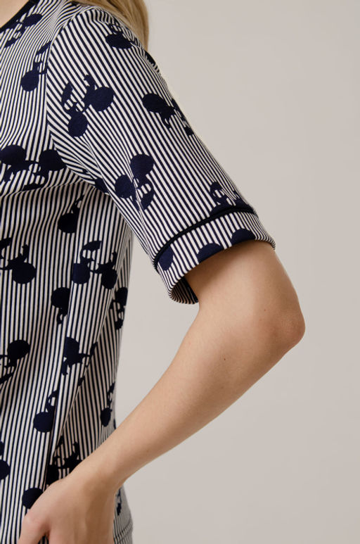 Арт. 9168 Пижама с брюками 42-50 (5 шт) Цвет:верх- синий, белый, низ-синий, белый - Калинка фото 6