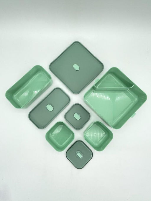 Ланчбокс "Sistem lunch", зелёный, 2 яруса, 4 отделения (1800 мл)