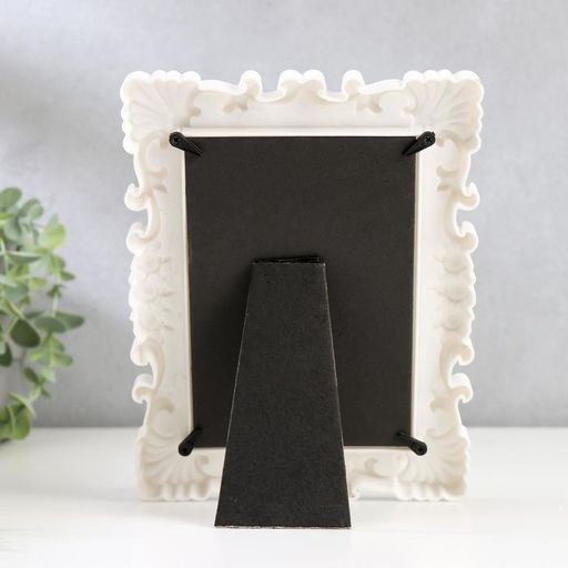 Фоторамка для фото 10?15 см Розочки и завитки роза, пластик, белая, 20.5?15.5 см