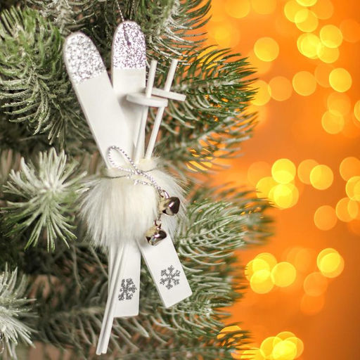 Елочная игрушка Лыжи, 15 см