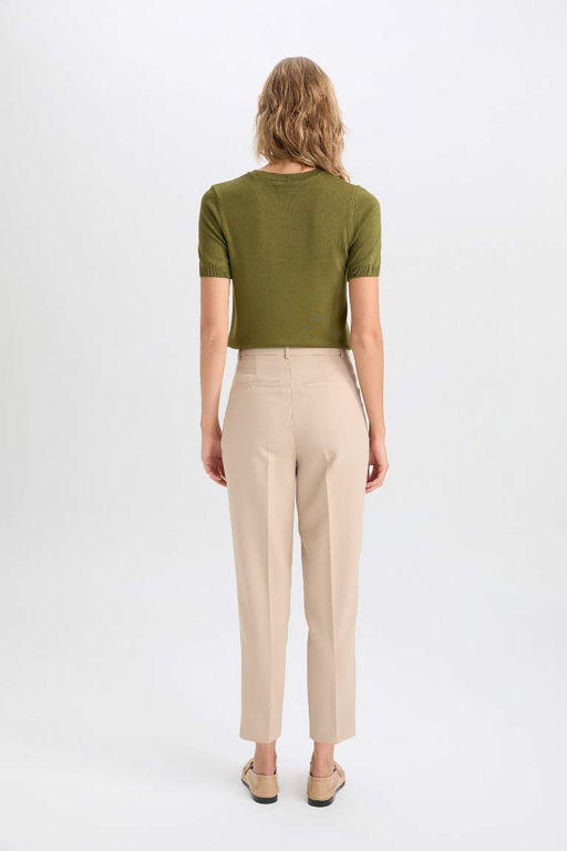 Базовые прямые брюки скинни с высокой талией и двойными карманами-морковкой - Defacto фото 6