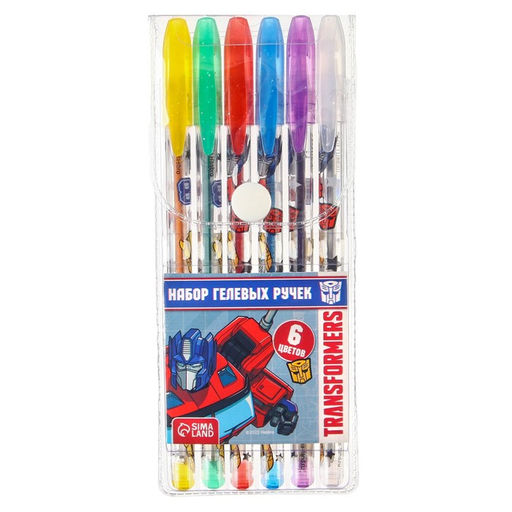 Набор гелевых ручек с блёстками, 6 цветов, Трансформеры - Hasbro фото 4
