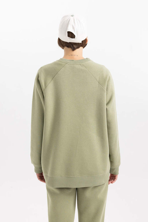 Толстый свитшот оверсайз с круглым вырезом - Defacto фото 9