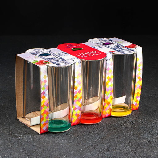 Набор стаканов «Микс», стеклянный, 230 мл, 6 шт.