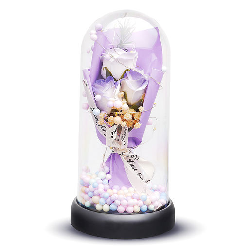 Светильник "Букет роз" в коробке (сиреневый)