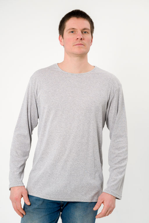 Лонгслив мужской из рибаны Серый меланж