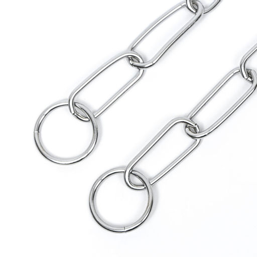 Ошейник - удавка металлический, сварная цепь, длинное звено, 50 см, толщина проволоки 3 мм - Пижон фото 3
