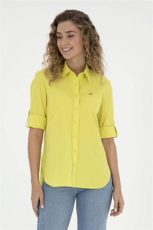 U. S. Polo Assn / Женская рубашка с длинным рукавом фисташкового цвета