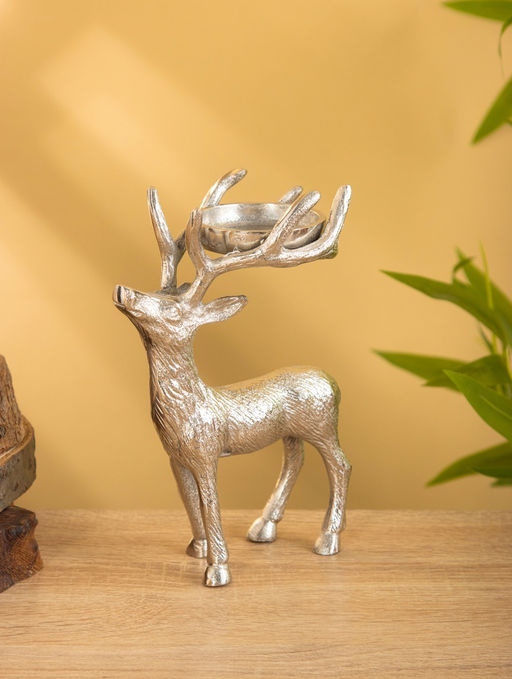 Подсвечник «Лесной олень», 13×7.5×18 см, алюминий