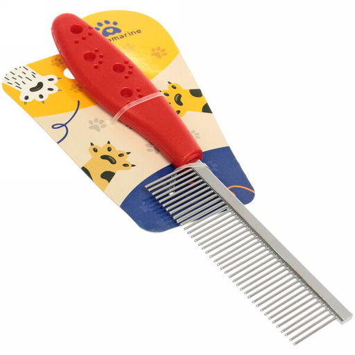 Цена за 3 шт. Расческа для собак и кошек "Алиса", для всех видов шерсти, цвет красный, 20см (блистер)