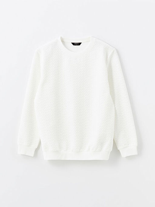 Bisiklet Yaka Uzun Kollu Erkek Sweatshirt