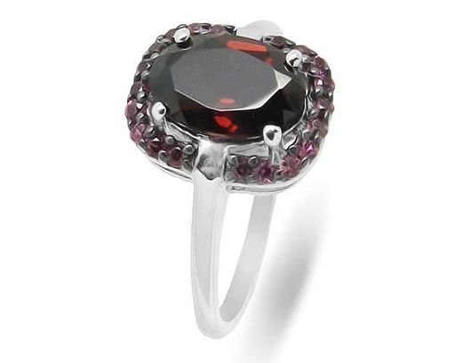 Кольцо из серебра гранат, Садрия
