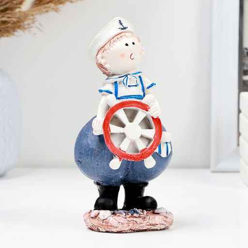 Фигурка полистоун TAKE IT EASY «Мальчик моряк за штурвалом», 18×8×7 см