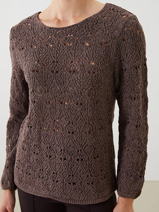 Bisiklet Yaka Ajurlu Kad?n Triko Kazak