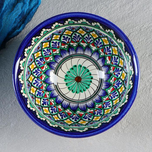 Бульонница узбекская Риштанская Керамика «Орнамент», 900 мл, d=18 см, МИКС