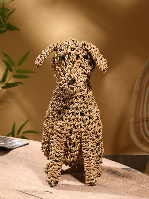 Сувенир плетёный «Собака», 45×28×46х см, сиграсс, светлый