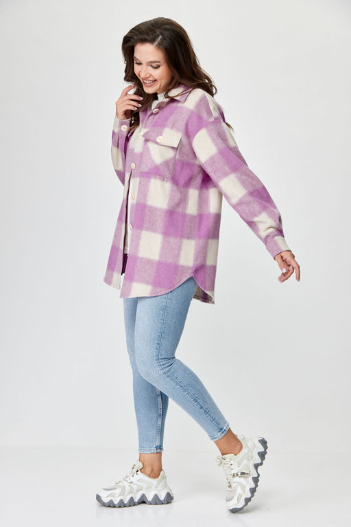 Рубашка Michel Chic 777 розовый, клетка  фото 4