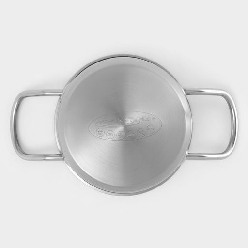 Кастрюля Катунь «Общепит», 1 л, d=14 см, с крышкой, капсульное дно, индукция, нержавеющая сталь, хромированная