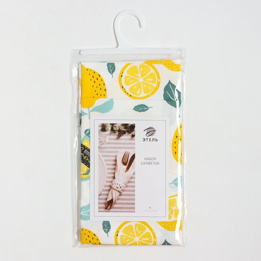 Набор салфеток Этель Лимонад 30х40 см - 2 шт, 80% хл, 20% пэ, сатин 110 г/м2  фото 5