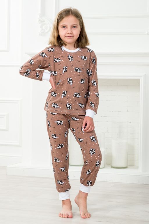 Пижама детская из джемпера и брюк из кулирки Коровы - Амадэль фото 2