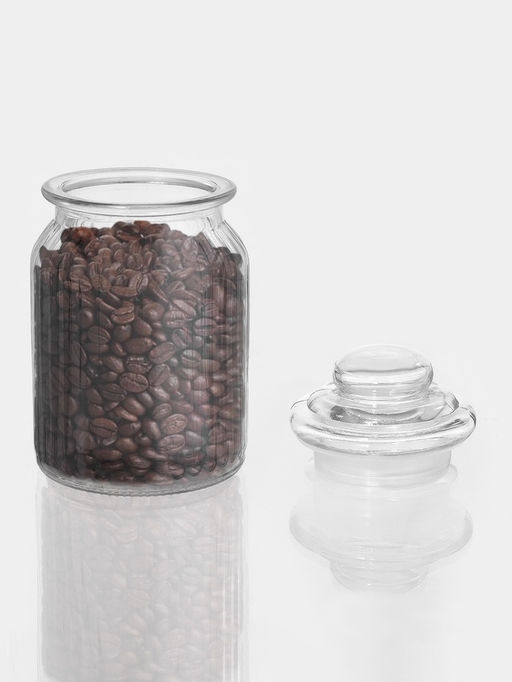 Банка для сыпучих «Лада», 800 мл, 10×18 см, стекло, прозрачная