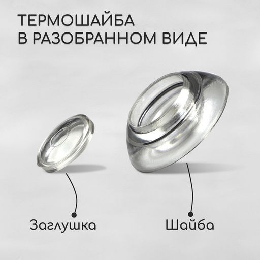 Термошайба мини из поликарбоната, d=30 мм, УФ-защита, прозрачная, набор 50 шт.