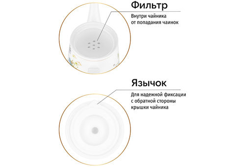 Чайник 1,1 л 23*12*17 см Juliette NEW BONE CHINA - Elan gallery фото 9