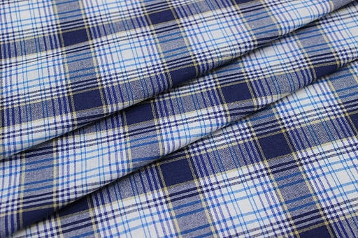 Пестрядь Клетка цв.бирюзовый/белый/чернильно-синий, ш.1.5м, хлопок-100%, 140гр/м.кв - Купава фото 5