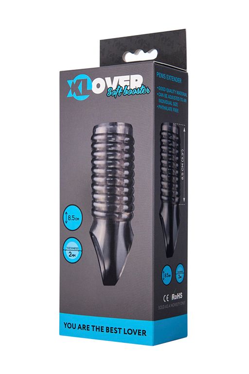 Насадка ToyFa XLover, для увеличения размера, TPE, черная прозрачная, 11 см  фото 4