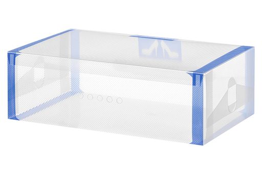 Набор 4 коробок для хранения женской обуви 30*18*10 см Синяя кайма складные, с ручкой - Elan gallery фото 5