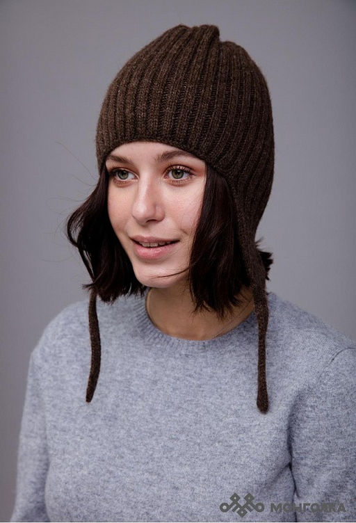 Шапка ушанка из 100% монгольской шерсти (арт. 05144) - Монголка фото 2