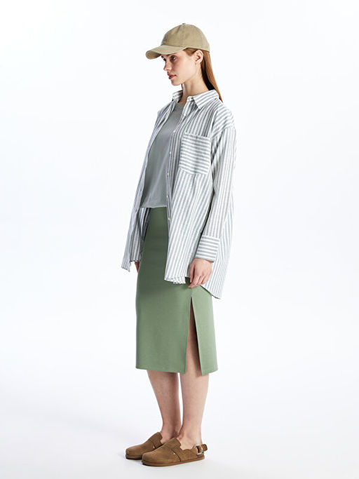 Dar Fit D?z Krep Kad?n Kalem Etek