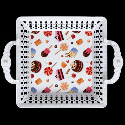 Поднос квадратный с ручками 26 см / JCA508H /уп 60/ - Галеонтрейд фото 2