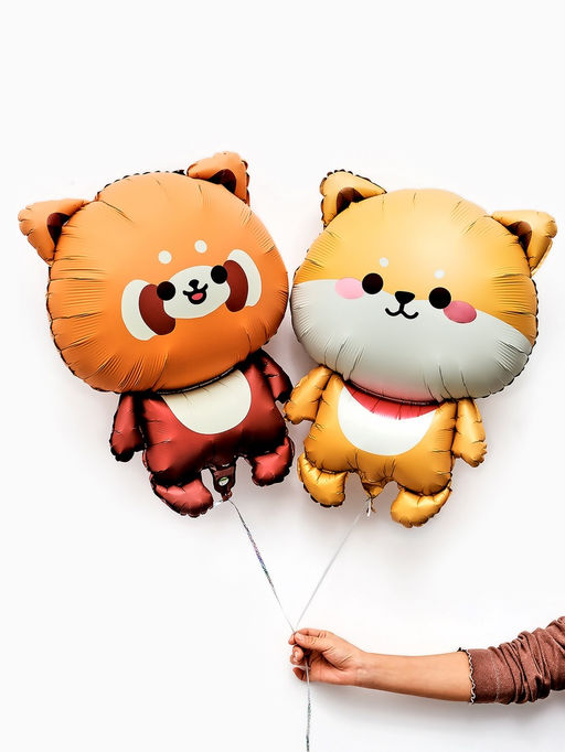 Цена за 2 шт. Воздушный шар фольгированный 27" «Красная панда»