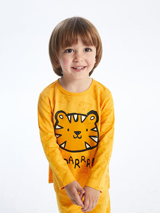 Bisiklet Yaka Uzun Kollu Desenli Erkek Bebek Pijama Tak?m? - Waikiki фото 2