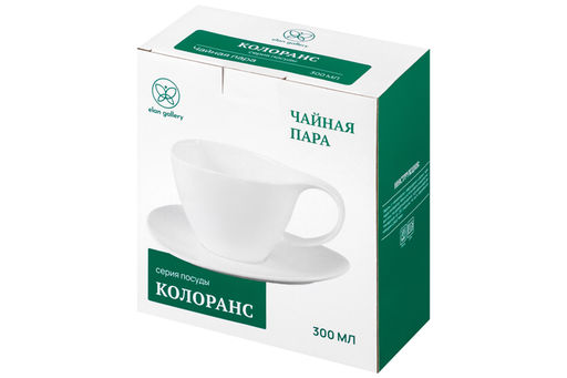 Чайная пара 2 пр. 300 мл 14,3*10,3*7,8 см "Колоранс" белая