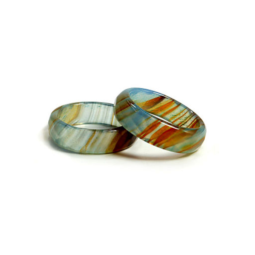 Кольцо из камня Голубой агат для привлечения счастья размеры 16-19мм