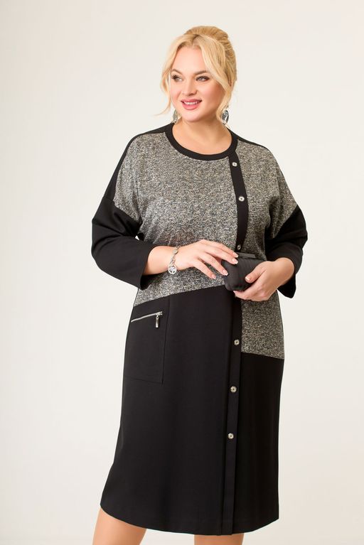 Блуза Swallow 803.2 черный+серебряный узор фото 816