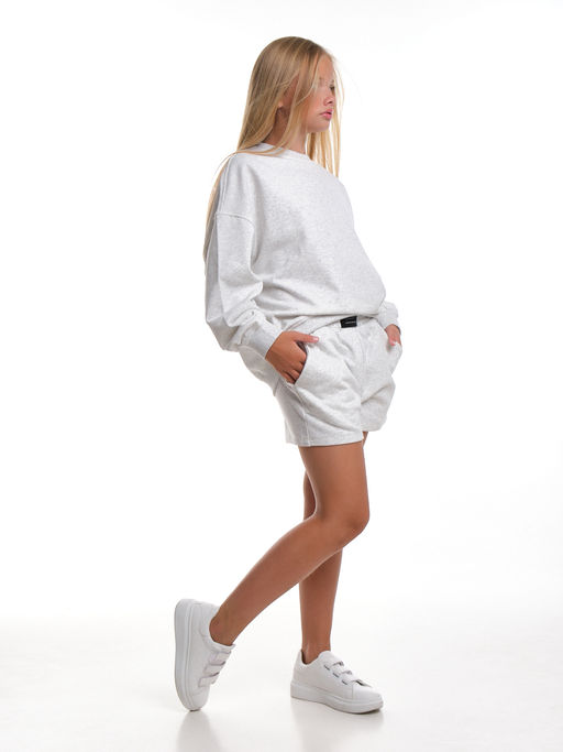 Свитшот для девочки 22-7633 св.серый - Mini maxi фото 16