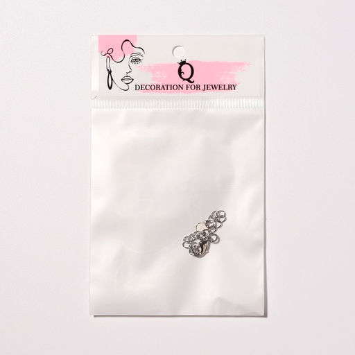 Замок карабин родированный 10 мм, «Сердечко», с удлинителем 4.5 см, цвет серебро