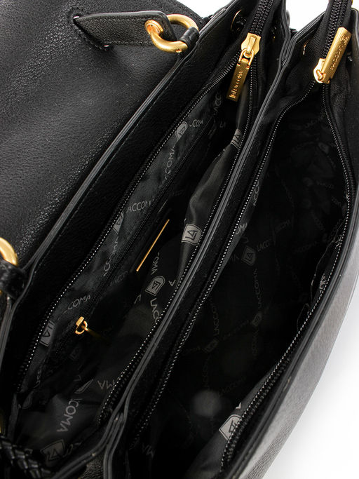 LACCOMA сумка Y2390-черный натуральная кожа полиэстер фото 6