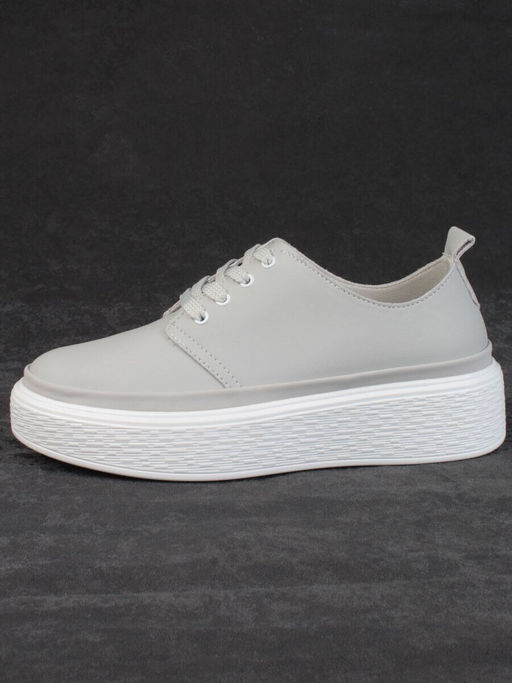 05-PDF88-2 GRAY Кроссовки женские (натуральная кожа)