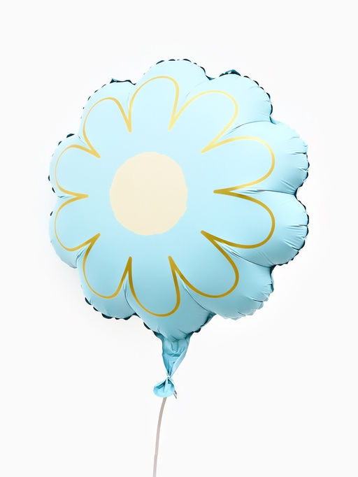 Воздушный шар фольгированный 21 Ромашка. Золотые лепестки, набор 5 шт., голубой сатин - Страна карнавалия фото 3