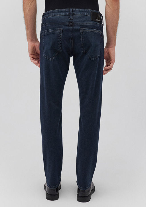 Jake Lux Black Puslu Vintage Koyu Mavi Jean Pantolon  фото 5