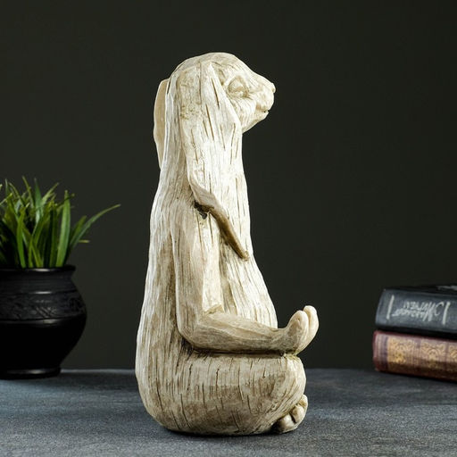 Фигура - подставка для мелочей «Заяц с лотосом», 20×16×43 см, античный