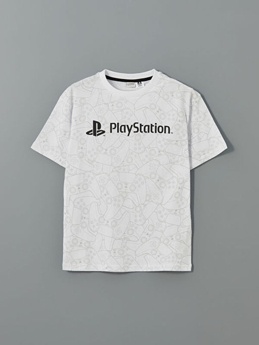 Bisiklet Yaka Playstation Bask?l? Penye Erkek ?ocuk Ti??rt